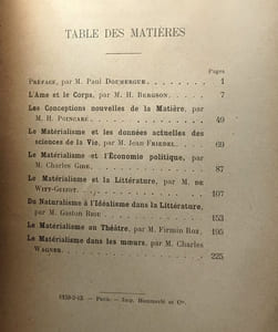 Le matérialisme actuel