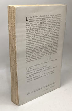 La critique littéraire en France au XIXe siècle (ses conceptions) / coll. Le vrai savoir. Collectif Molho R