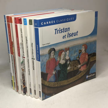 8 livres collection "Carré Classiques" (textes intégraux): La Vénus d'Ille + La Colonie + Yvain Le chevalier au lion + La farce du cuvier + Le ...