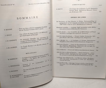 Revue française d'Histoire du livre - n°45 1984 - 53e année Oct. Nov. Déc. 1984