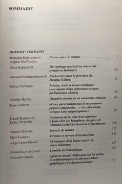 Cahiers de musiques traditionnelles volume 8 dossier : Terrains. Anonyme