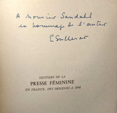 Histoire de la Presse Féminine en France des origines à 1848. Sullerot Evelyne