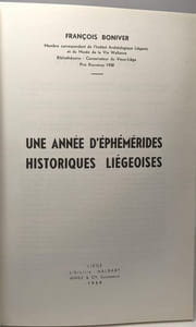 Une année d'éphémérides historiques liégeoises