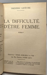 La difficulté d'être femme