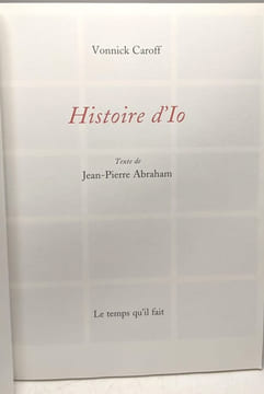 Histoire d'Io. Abraham Jean-Pierre Caroff Vonnick