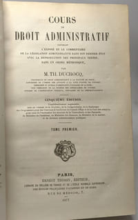 Cours de droit administratif - TOME PREMIER ET DEUXIEME - 5e édition