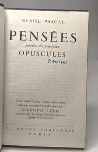 Pensées précédées des principaux Opuscules - édition 1947