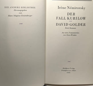 Der Fall Kurilow. David Golder. Die Andere Bibliothek Band 121