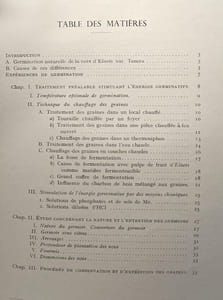 Germination des graines d'Elaeis essais entrepris à Yangambi - série technique n°4 1936