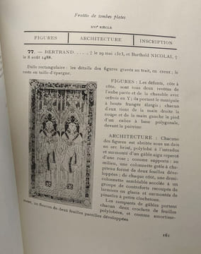 Catalogue descriptif - Frottis de tombes plates - 42 planches en simili-gravure musée royaux du cinquantenaire à Bruxelles. Rousseau Henry