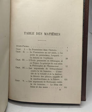 Le pessimisme au XIXe siècle - Léopardi Schopenhauer Hartmann. E. Caro