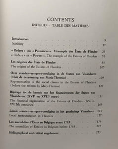 Estates or Powers. Essays in the parliamentary history of the southern Netherlands from the XIIth to the XVIIIth century