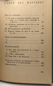 Contribution à ma propre critique. Traduit de l'Italien par J. Chaix-Ruy. Collection Les Philosophes Contemporains par Eux-Mêmes