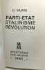 Stalinisme révolution Parti-Etat. G. Munis