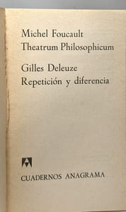 Theatrum Philosophicum seguido de Repetición y diferencia