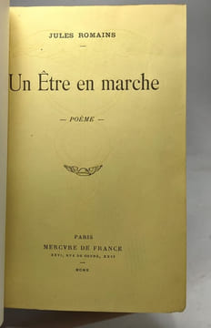Un être en marche - Poème --- avec dédicace de l'auteur. Jules Romains