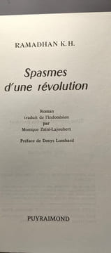 Spasmes d'une révolution - roman / temps fou. Ramadhan