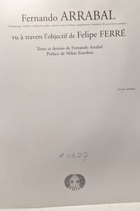 Fernando arrabal vue à travers l'objectif de Felipe Ferré - exemplaire n°327