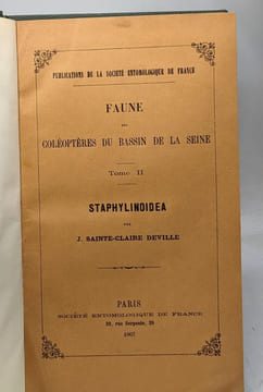 Faune des coléoptères du bassin de la Seine. Tome II. Staphylinoidea. J. Sainte-Claire Deville
