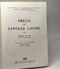 Précis de synthaxe latine / coll. les langues du monde VOLUME VIII. Bayet Franz Blatt