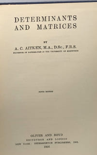 Determinants and matrices - 9th edition