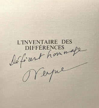L'inventaire des différences - Leçon inaugurale au Collège de France --- avec hommage de l'auteur. Paul Veyne