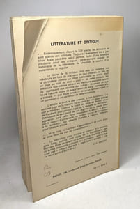 Littérature et critique