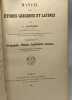 Manuel des études grecques et latines - FASCICULE IV: Géographie Histoire Institutions romaines - 3e éd. revue et corrigée. Laurand