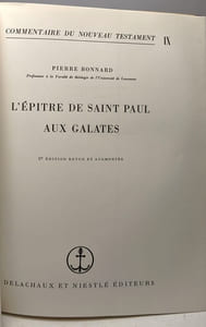 L'Epitre de saint Paul aux Galates (LF.BIB.NOUV.TES)