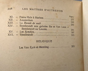 Les maîtres d'autrefois Belgique Hollande