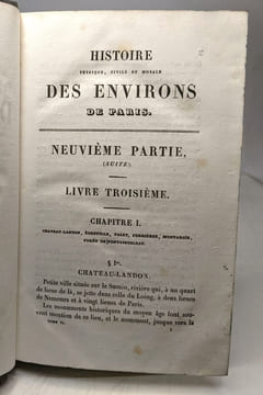 Histoire physique civile et morale des environs de Paris depuis les premiers temps historiques jusqu'à nos jours - 2e édition - TOMES 1 3 4 5 6 (tome ...