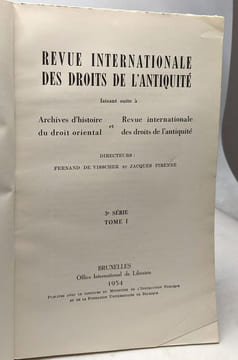 Revue internationale des droits de l'antiquité - 3e série (édité entre 1954 et 1969) - TOMES Ià XVI --- ! TOME II manquant. Collectif Fernand De ...