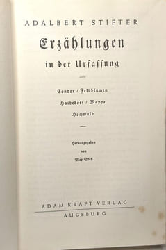 Erzählungen in der ursaffung + Mappe sonnenfinsternis wien + Studien I + Nachsommer + Witiko + Bunte stein späte erzählungen + erzählungen urfassung ...