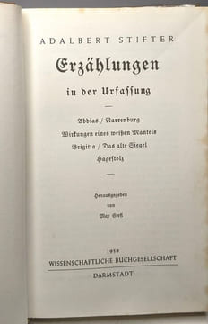 Erzählungen in der ursaffung + Mappe sonnenfinsternis wien + Studien I + Nachsommer + Witiko + Bunte stein späte erzählungen + erzählungen urfassung ...