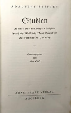 Erzählungen in der ursaffung + Mappe sonnenfinsternis wien + Studien I + Nachsommer + Witiko + Bunte stein späte erzählungen + erzählungen urfassung ...