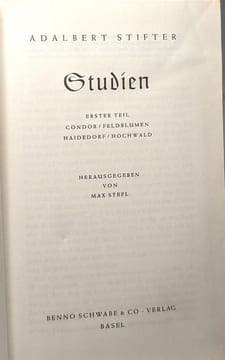 Erzählungen in der ursaffung + Mappe sonnenfinsternis wien + Studien I + Nachsommer + Witiko + Bunte stein späte erzählungen + erzählungen urfassung ...