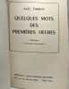 Quelques mots des premières heures - Coll. à l'écoute des sources. Thiriot Axel
