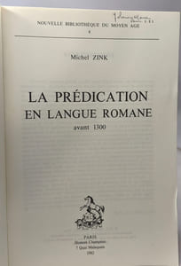 La prédication en langue romane avant 1300 / Nouvelle bibliothèque du Moyen Age 4