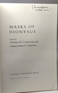 Masks of Dionysus (Myth and Poetics)