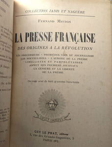 La Presse française des origines à la Révolution