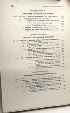 Traité de sociologie. Tome premier. Introduction. Sociologie générale. Morphologie sociale. Sociologie économique. Sociologie industrielle + Tome ...