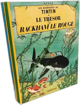 8 albums: On a marché sur la Lune; Le crabe aux pinces d'or; Tintin au pays de l'Or Noir; Les cigares du pharaon; Le trésor de Rackham le rouge; le ...