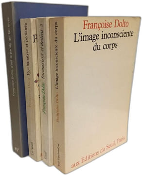 L'image inconsciente du corps + c'est la parole qui fait vivre + Psychanalyse et pédiatrie + Inconscient et destins --- 4 Livres. Dolto