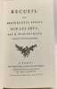 Recueil de différentes pièces sur les arts (réimpression de l'édition de Paris 1786). Winckelmann
