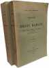 Histoire du droit romain TOME PREMIER ET SECOND - traduit par Carrère et Fournier sur la 3E éd. revue et augmentée par l'auteur. Bonfante Pietro