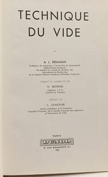 Technique du Vide. A.L. Teilland