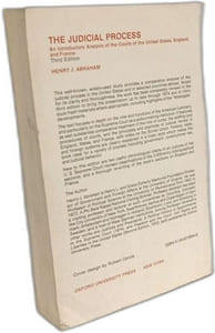 Judicial Process: An Introductory Analysis of the Courts of the United States England and France