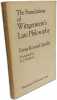 The foundations of wittgenstein's late philosophy. Konrad Specht