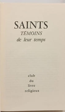 Saints témoins de leur temps. Daniel-Rops