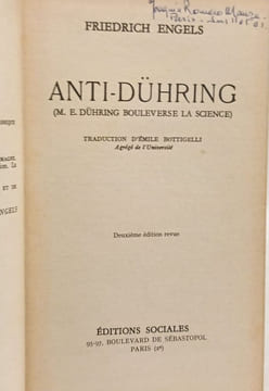 Anti-duhring (m.e. duhring bouleverse la science). ENGELS Friedrich
